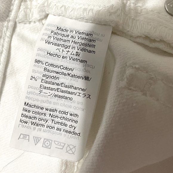 Madewell White The Perfect Vintage Crop Jeans Raw‎ Hem Size 26 - Picture 8 of 11